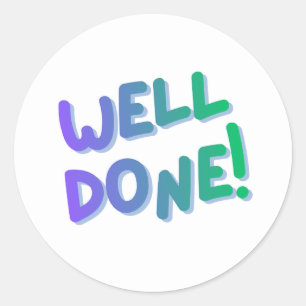 Autocollant d'encouragement coloré « Bien fait ! »