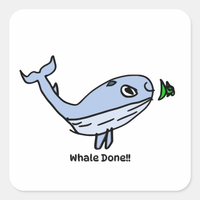 Autocollant d'encouragement pour enfants - Baleine (Devant)