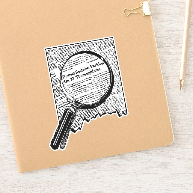 Autocollant d'enquêteur de journal vintage (Carnet)