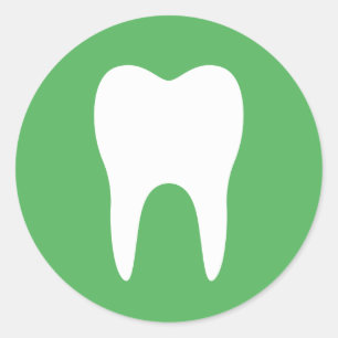 Autocollant dentaire de dentiste de vert de