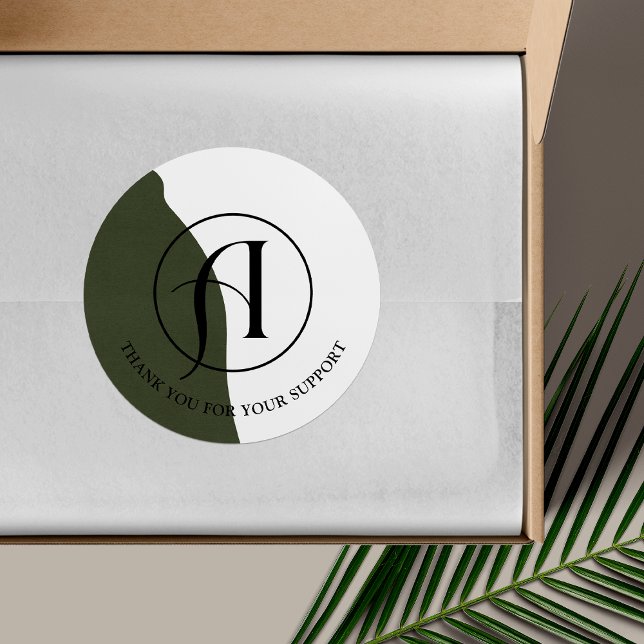 Autocollant d'entreprise à logo rond minimaliste (Créateur téléchargé)