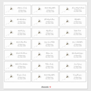 Autocollant d'enveloppe d'adresse d'abeille
