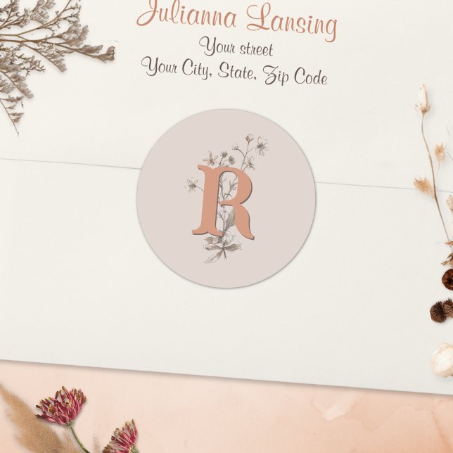 Autocollant d'enveloppe de mariage Rustique Boho F (Créateur téléchargé)