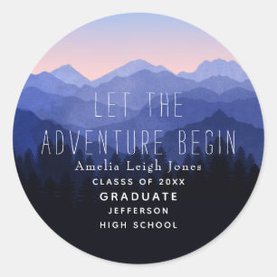 Autocollant d'enveloppes Rustique Mountain Graduat