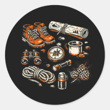 Autocollant d'équipement de camping vintage | Rétr