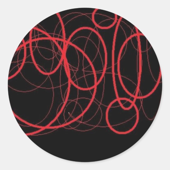 autocollant des cercles noir et rouge (Devant)