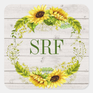 Autocollant des initiales de tournesol