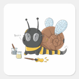 Autocollant d'escargot occupé comme une abeille