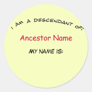 Autocollant - descendant… de Nametag (d'ancêtre