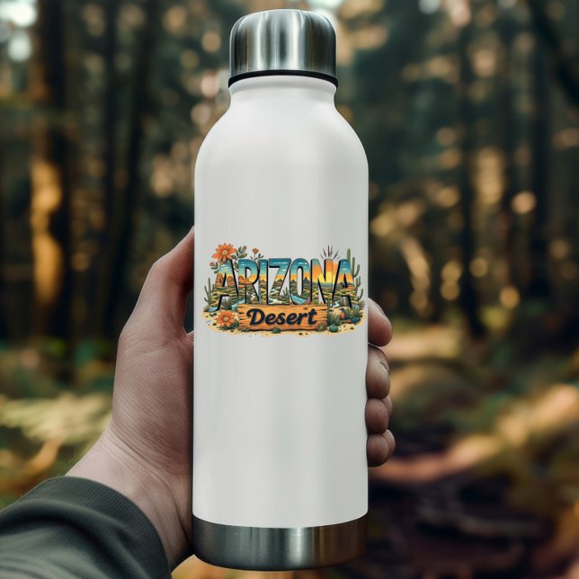 Autocollant Désert Cactus Arizona | Autocollant Su (Arizona Cactus Desert Sticker | Scenic Southwest Decal by PiggyPrint Stickers.)