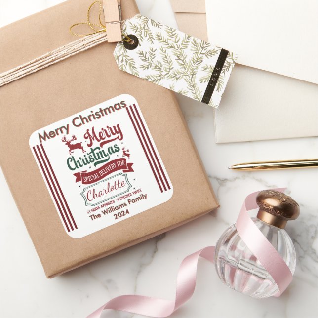 Autocollant d'esprit de vacances joyeux (Cadeaux)