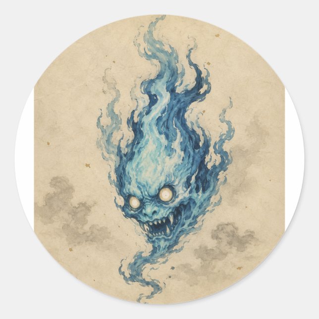 Autocollant d'esprit Onibi de Flamme Dorée (Devant)