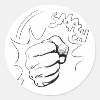 Autocollant d'esquisse Retro Pop Art Smash