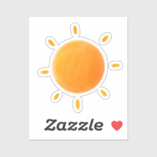 Autocollant dessin de soleil mignon