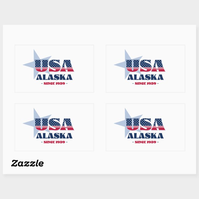 Autocollant d'état d'Alaska (Feuille)