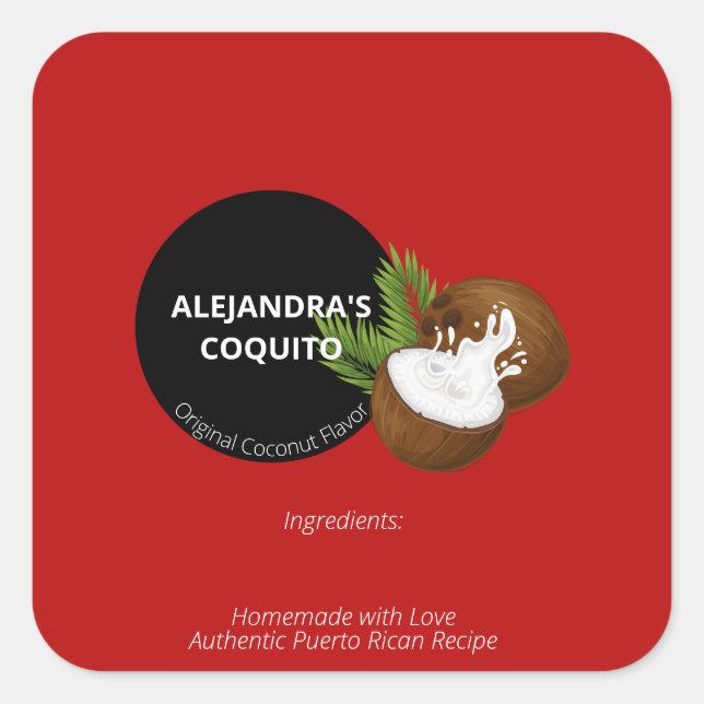 Autocollant d'étiquette de bouteille de Coquito à  (Devant)