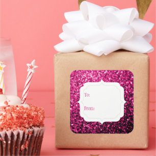 Autocollant d'étiquette de cadeau à paillettes bri
