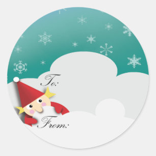 Autocollant d'étiquette de cadeau de Nisse