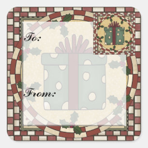 Autocollant d'étiquette de cadeau de Noël