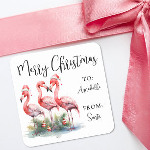 Autocollant d'étiquette de cadeau de Noël de plage