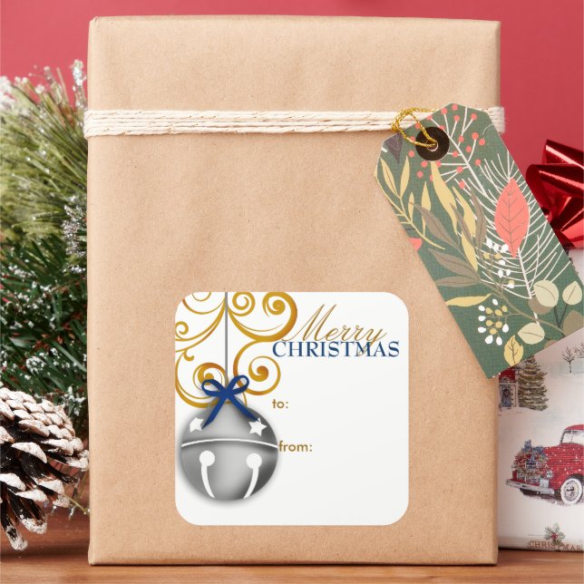 Autocollant d'étiquette de cadeau de Noël Jingle B (vacances)