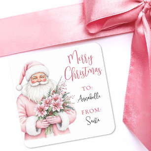 Autocollant d'étiquette de cadeau de Noël Père Noë