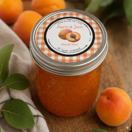 Autocollant d'étiquette de confiture d'abricot mai