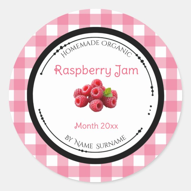 Autocollant d'étiquette de confiture de framboise  (Devant)
