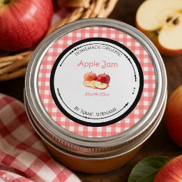 Autocollant d'étiquette de confiture de pomme mais