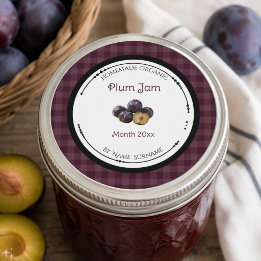 Autocollant d'étiquette de confiture de prune mais