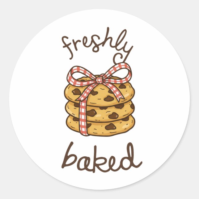 Autocollant d'étiquette de cookie fraîchement cuit (Devant)