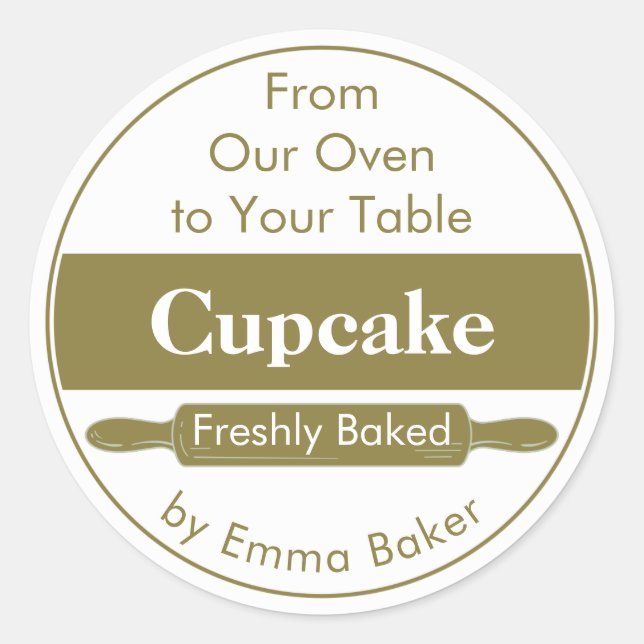 Autocollant d'étiquette de cupcake frais de Chic B (Devant)