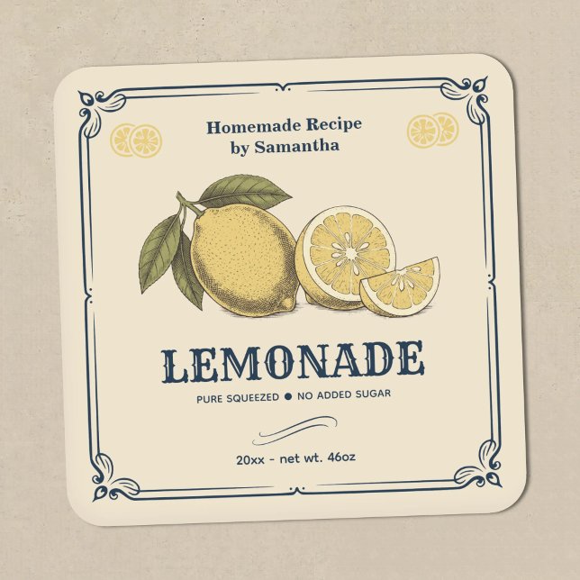 Autocollant d'étiquette de limonade vintage (Vintage Lemonade Label Sticker)