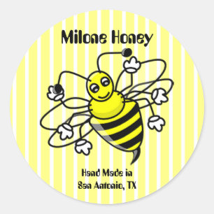 Autocollant d'étiquette de miel d'abeille de miel