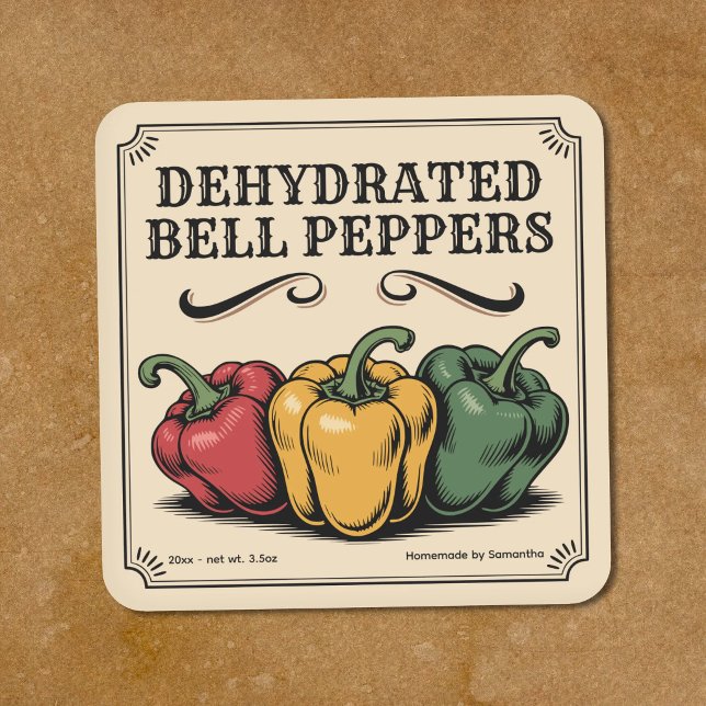 Autocollant d'étiquette de poivrons vintage  (Vintage Bell Peppers Label Sticker )