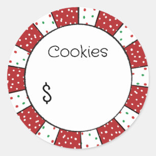 Autocollant d'étiquette de prix de biscuits de Noë