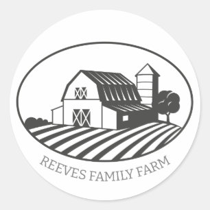Autocollant d'étiquette d'illustration de ferme de