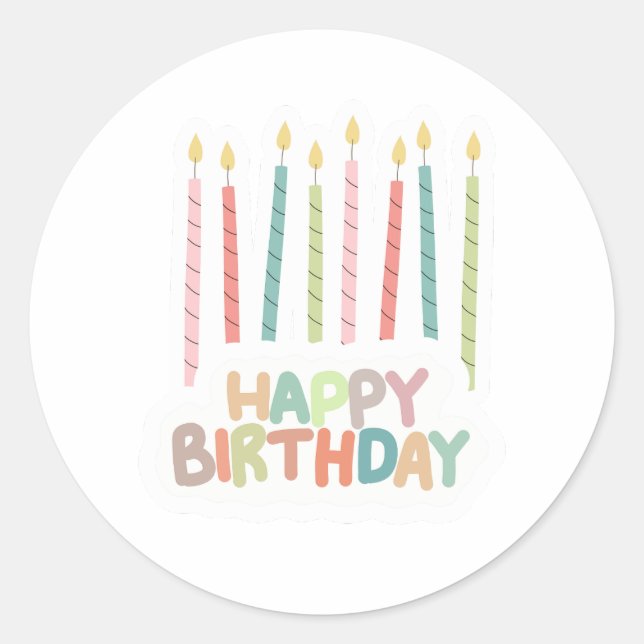 Autocollant d'étiquette Joyeux Anniversaire avec b (Devant)