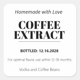 Autocollant d'étiquette moderne d'extrait de café