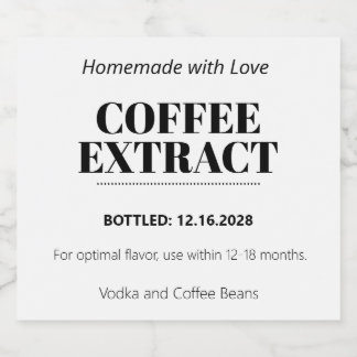 Autocollant d'étiquette moderne d'extrait de café 