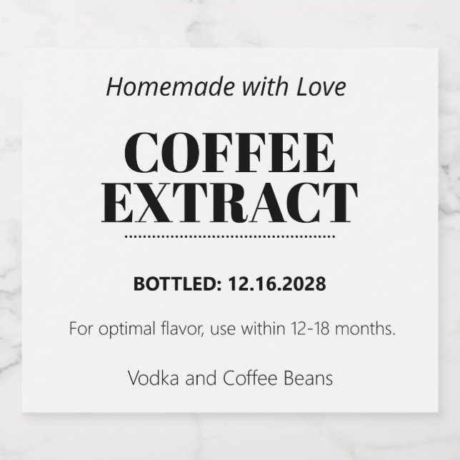 Autocollant d'étiquette moderne d'extrait de café  (Étiquettes simples)