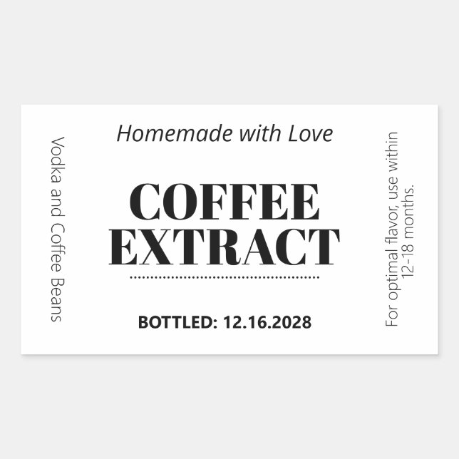 Autocollant d'étiquette moderne d'extrait de café  (Devant)