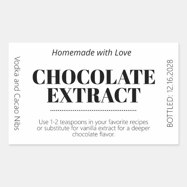 Autocollant d'étiquette moderne d'extrait de choco (Devant)