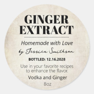 Autocollant d'étiquette moderne d'extrait de ginge