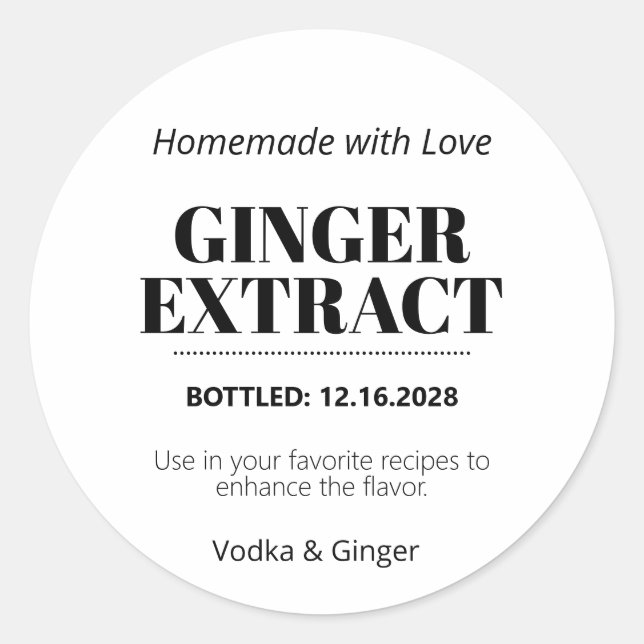 Autocollant d'étiquette moderne d'extrait de ginge (Devant)