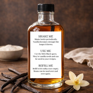 Autocollant d'étiquette moderne d'extrait de vanil