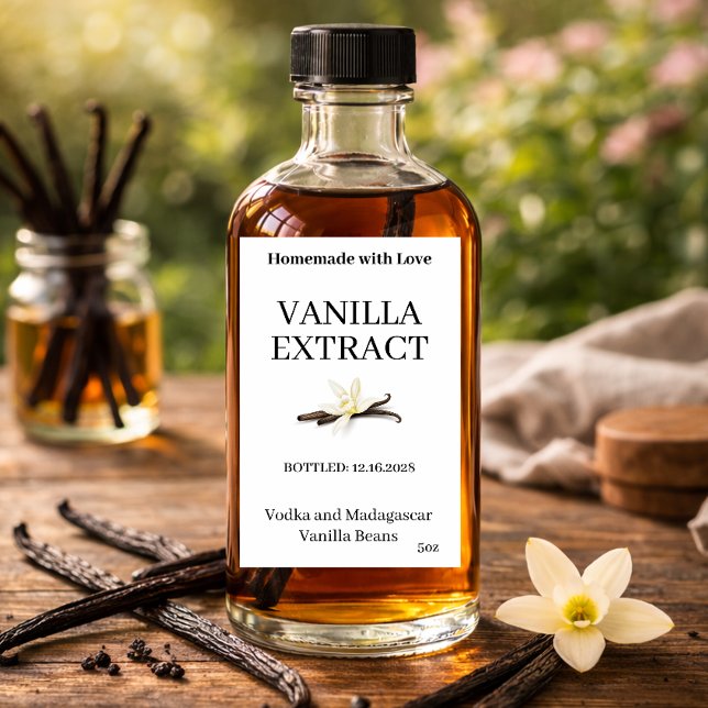 Autocollant d'étiquette moderne d'extrait de vanil (Créateur téléchargé)