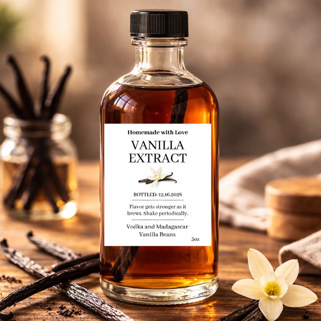 Autocollant d'étiquette moderne d'extrait de vanil (Créateur téléchargé)
