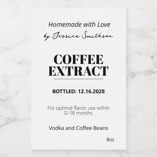 Autocollant d'étiquette moderne pour extrait de ca (Étiquettes simples)