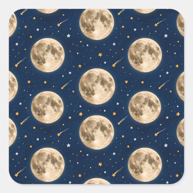 Autocollant Deux à la Lune Fête d'anniversaire dan (Devant)